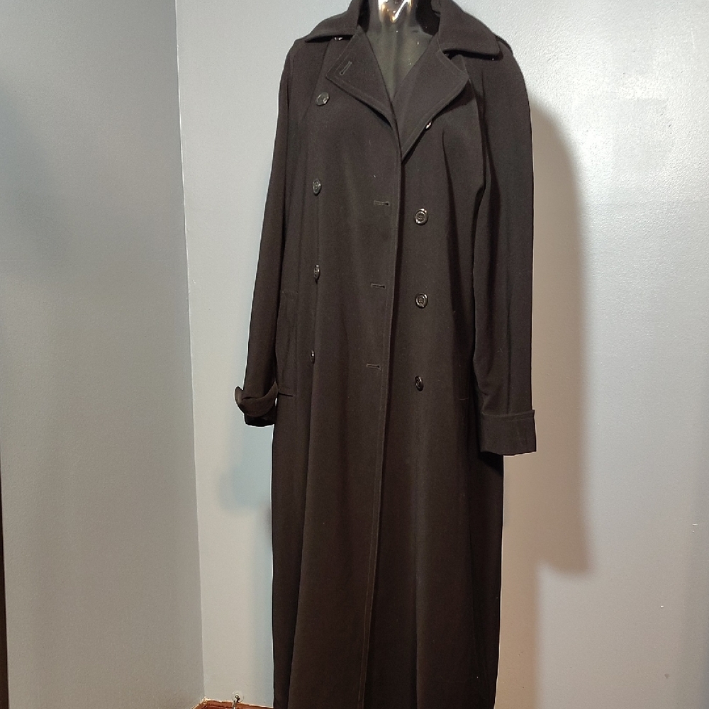 Gallery Women's Elegant Black Trench Coat With Hood